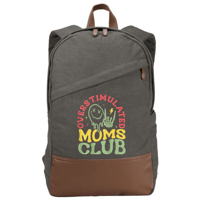 Overstimulated Moms Club Mother Day Cotton Canvas Backpack