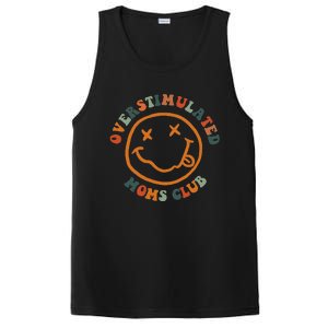 Overstimulated Moms Club Retro Groovy On Back PosiCharge Competitor Tank