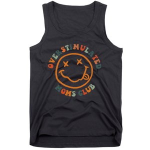 Overstimulated Moms Club Retro Groovy On Back Tank Top