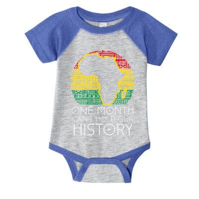 One Month Cant Hold Our History Pan African Black History Gift Infant Baby Jersey Bodysuit