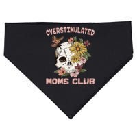 Overstimulated Moms Club Cute Skull MotherS Day Groovy Mama USA-Made Doggie Bandana