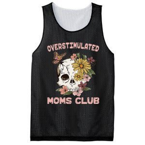 Overstimulated Moms Club Cute Skull MotherS Day Groovy Mama Mesh Reversible Basketball Jersey Tank