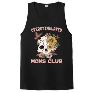 Overstimulated Moms Club Cute Skull MotherS Day Groovy Mama PosiCharge Competitor Tank