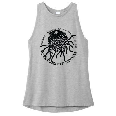 Ordained Minister Church Of The Flying Spaghetti Monster FSM Ladies PosiCharge Tri-Blend Wicking Tank