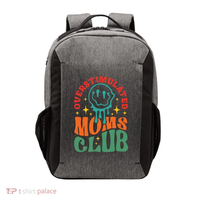 Overstimulated Moms Club Funny Mom Vector Backpack