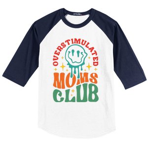 Overstimulated Moms Club Funny Mom Baseball Sleeve Shirt