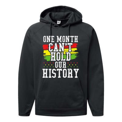 One Month Cant Hold Our History African Pride Apparel Performance Fleece Hoodie