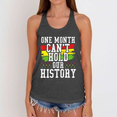 One Month Cant Hold Our History African Pride Apparel Women's Knotted Racerback Tank