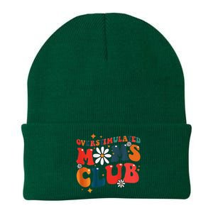 Overstimulated Moms Club Groovy Funny Trendy Words Knit Cap Winter Beanie