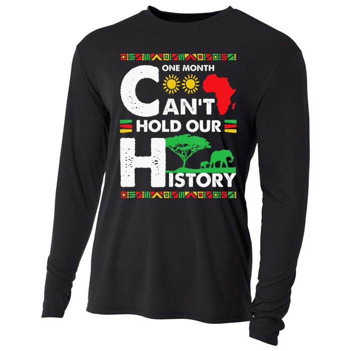 One Month Cant Hold Our History Black History BLM Melanin Cooling Performance Long Sleeve Crew