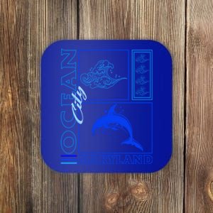 Ocean Maryland City Vacation Dolphin Beach Fishing Family Cute Gift Coaster