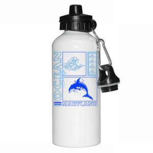 Ocean Maryland City Vacation Dolphin Beach Fishing Family Cute Gift Aluminum Water Bottle