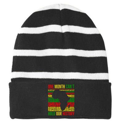 One Month Cant Hold Our History Pan African Black History Striped Beanie with Solid Band