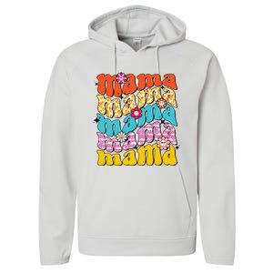 Overstimulated Moms Club Retro Flower Anxiety Therapy Performance Fleece Hoodie