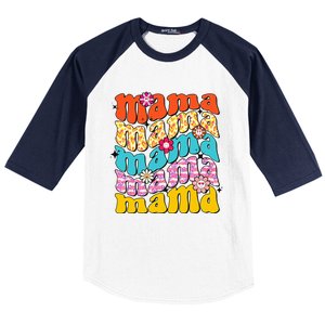 Overstimulated Moms Club Retro Flower Anxiety Therapy Baseball Sleeve Shirt