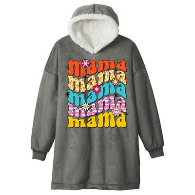 Overstimulated Moms Club Retro Flower Anxiety Therapy Hooded Wearable Blanket