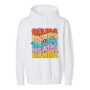 Overstimulated Moms Club Retro Flower Anxiety Therapy Garment-Dyed Fleece Hoodie