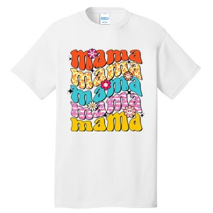 Overstimulated Moms Club Retro Flower Anxiety Therapy Tall T-Shirt