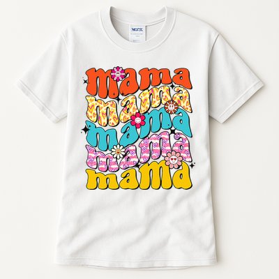 Overstimulated Moms Club Retro Flower Anxiety Therapy Tall T-Shirt