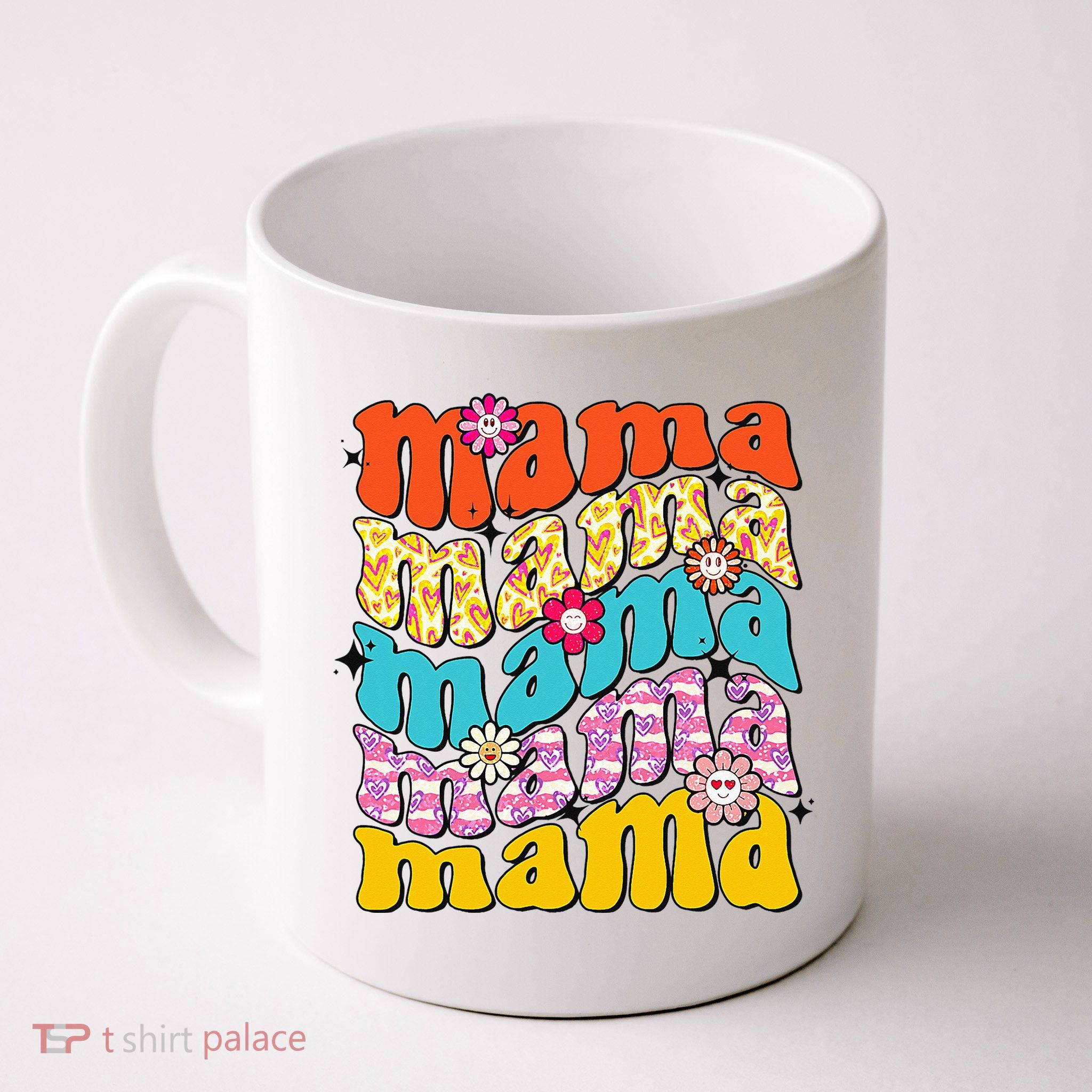 Overstimulated Moms Club Retro Flower Anxiety Therapy Mug