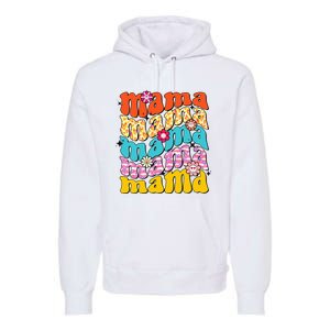 Overstimulated Moms Club Retro Flower Anxiety Therapy Premium Hoodie