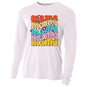 Overstimulated Moms Club Retro Flower Anxiety Therapy Cooling Performance Long Sleeve Crew