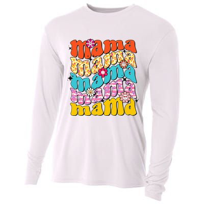 Overstimulated Moms Club Retro Flower Anxiety Therapy Cooling Performance Long Sleeve Crew