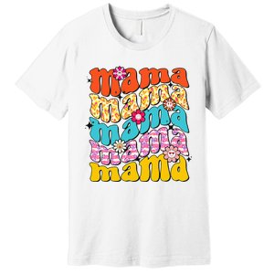 Overstimulated Moms Club Retro Flower Anxiety Therapy Premium T-Shirt