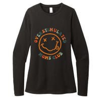 Overstimulated Moms Club Retro Groovy On Back Womens CVC Long Sleeve Shirt