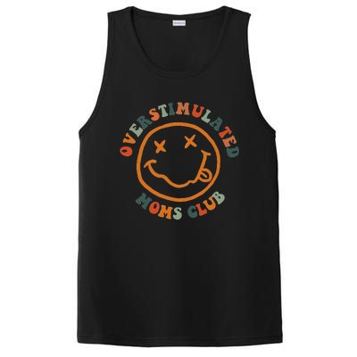 Overstimulated Moms Club Retro Groovy On Back PosiCharge Competitor Tank