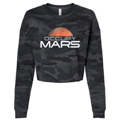 Occupy Mars Colonize Space Cropped Pullover Crew