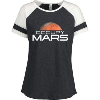 Occupy Mars Colonize Space Enza Ladies Jersey Colorblock Tee