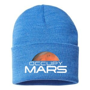 Occupy Mars Colonize Space Sustainable Knit Beanie