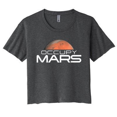 Occupy Mars Colonize Space Women's Crop Top Tee