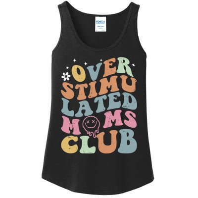 Overstimulated Moms Club Funny Saying Groovy Wo Ladies Essential Tank