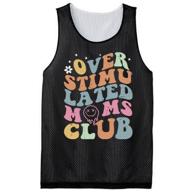 Overstimulated Moms Club Funny Saying Groovy Wo Mesh Reversible Basketball Jersey Tank