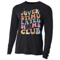 Overstimulated Moms Club Funny Saying Groovy Wo Cooling Performance Long Sleeve Crew