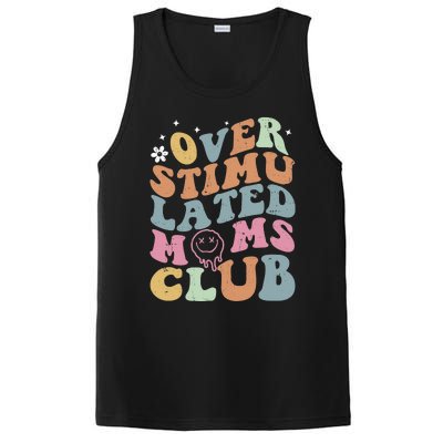 Overstimulated Moms Club Funny Saying Groovy Wo PosiCharge Competitor Tank