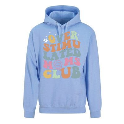 Overstimulated Moms Club Funny Saying Groovy Wo Unisex Surf Hoodie