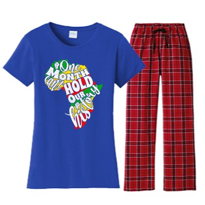 One Month Can't Hold Our History Juneteenth Africa American Cool Gift Women's Flannel Pajama Set