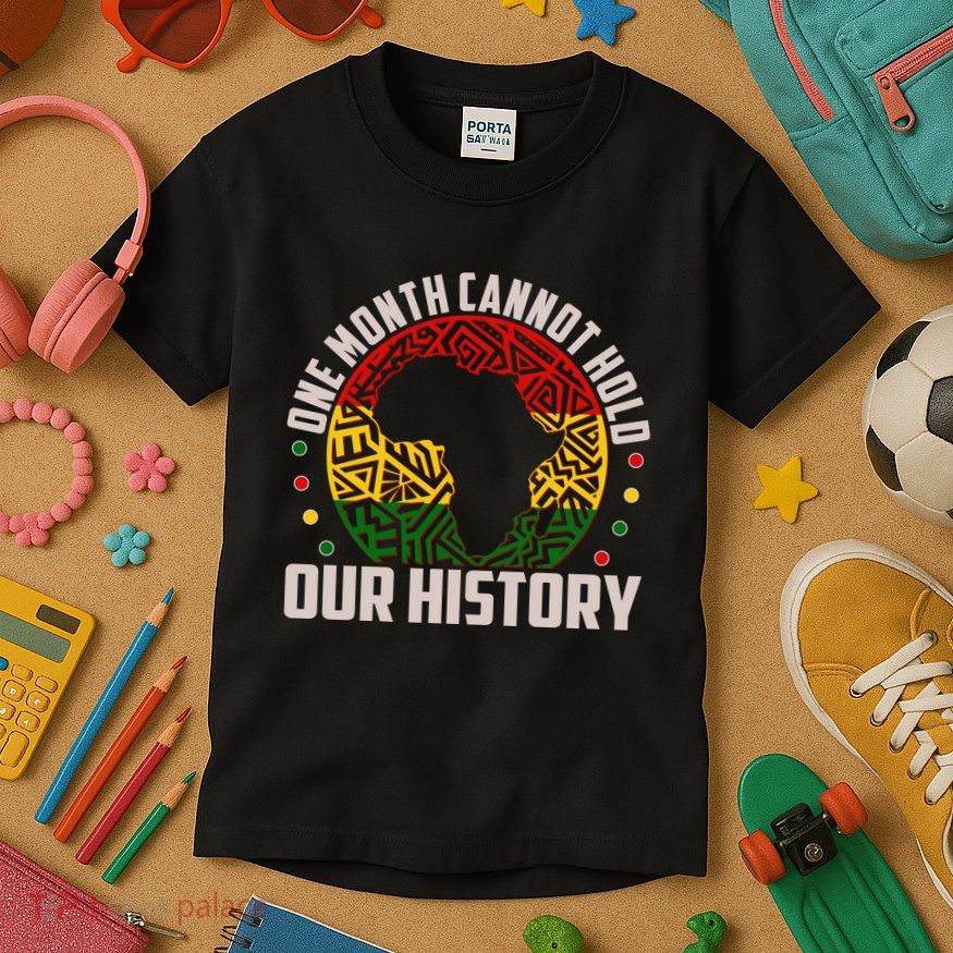 One Month Cannot Hold Our History Black History Month Kids T-Shirt
