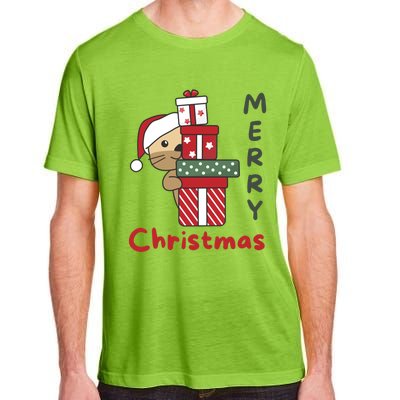 Otter Merry Christmas Festive Season Otter Gift Adult ChromaSoft Performance T-Shirt