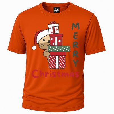 Otter Merry Christmas Festive Season Otter Gift Cooling Performance Crew T-Shirt