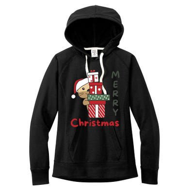 Otter Merry Christmas Festive Season Otter Gift Women's Fleece Hoodie