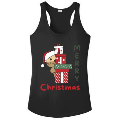 Otter Merry Christmas Festive Season Otter Gift Ladies PosiCharge Competitor Racerback Tank