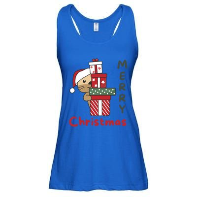 Otter Merry Christmas Festive Season Otter Gift Ladies Essential Flowy Tank