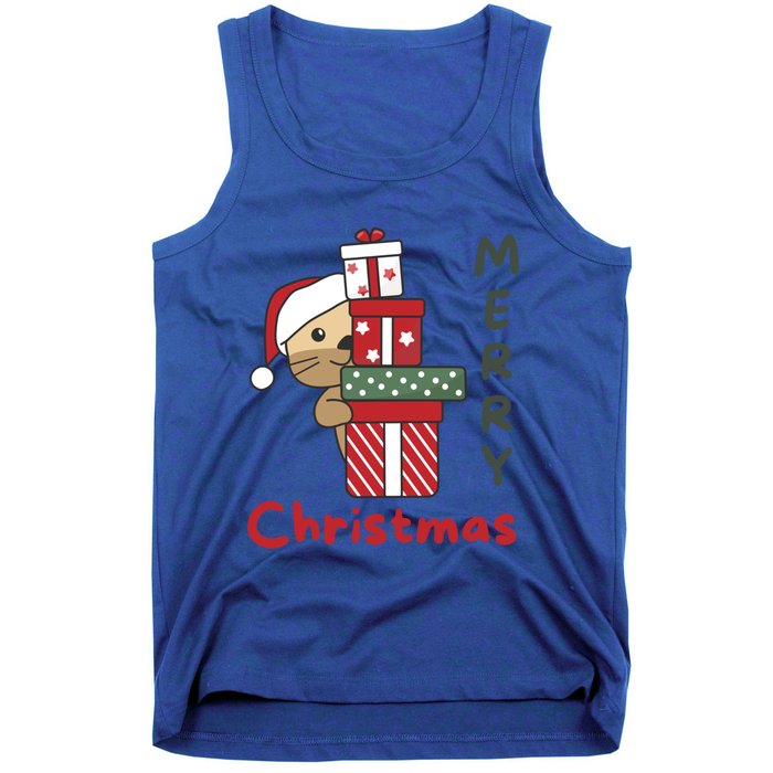 Otter Merry Christmas Festive Season Otter Gift Tank Top