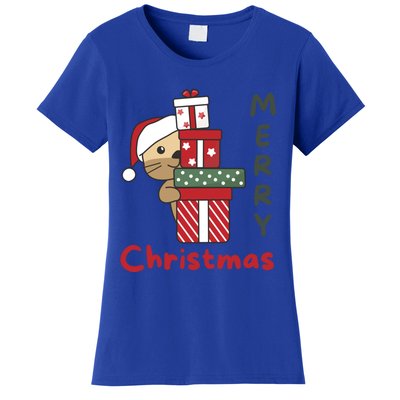 Otter Merry Christmas Festive Season Otter Gift Women's T-Shirt