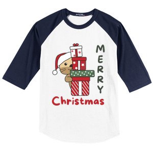 Otter Merry Christmas Festive Season Otter Gift Baseball Sleeve Shirt