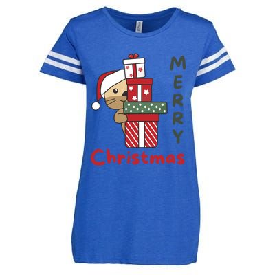 Otter Merry Christmas Festive Season Otter Gift Enza Ladies Jersey Football T-Shirt